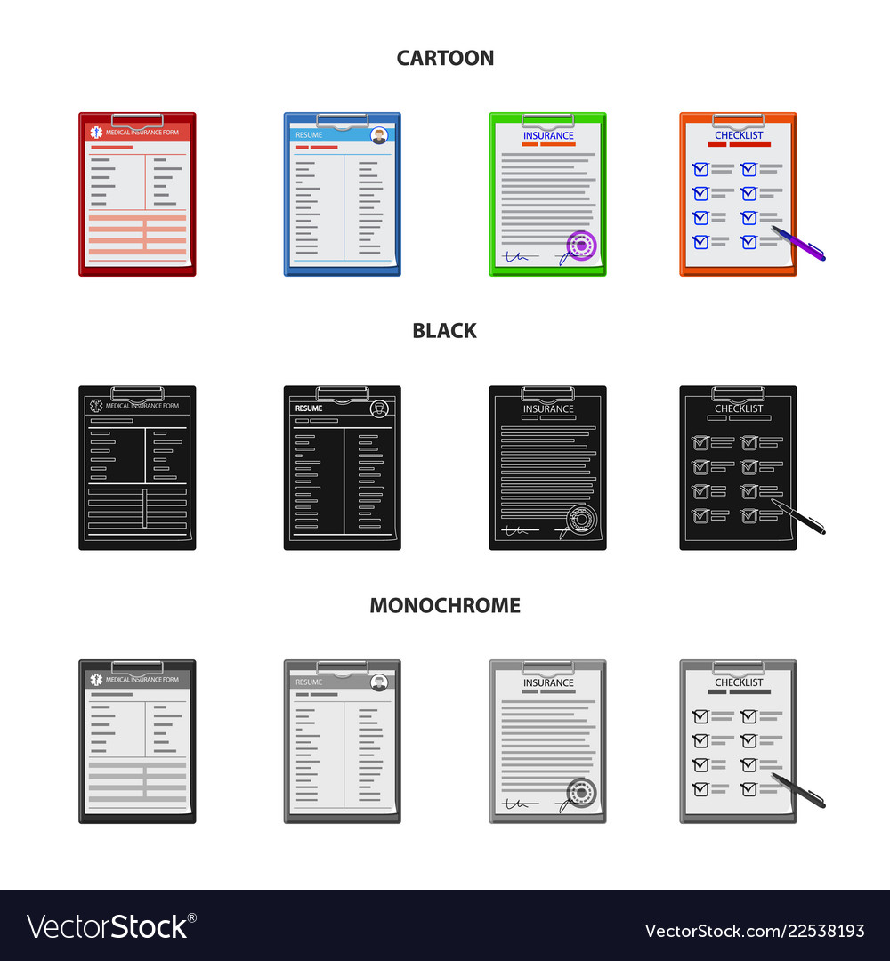 Design of form and document icon set vector image Design of form and document icon set
