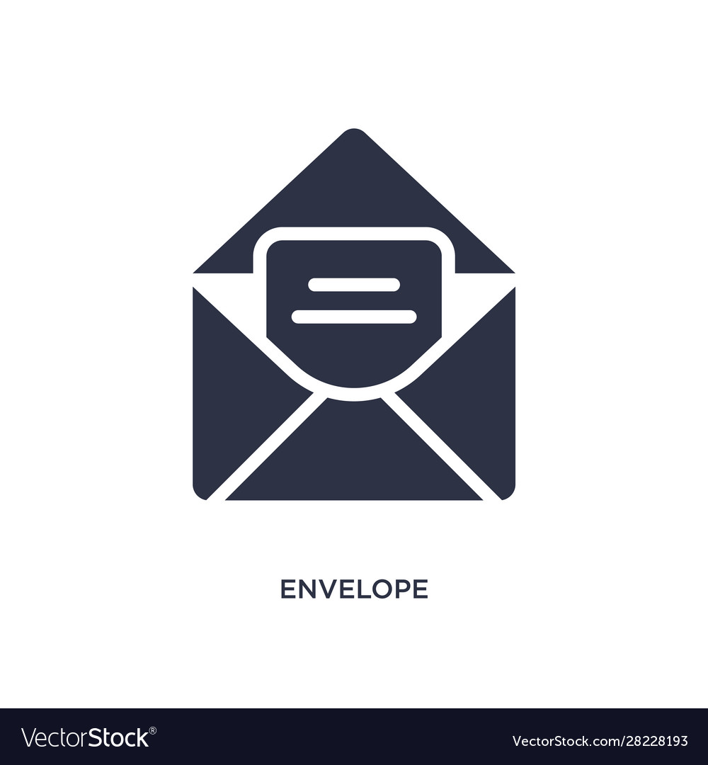 Envelope icon on white background simple element