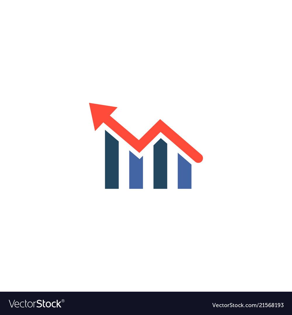 Graph icon flat element Vector Image Graph icon flat element