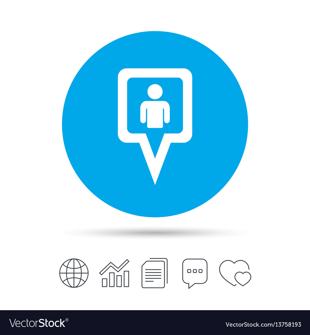 Map pointer user sign icon marker symbol