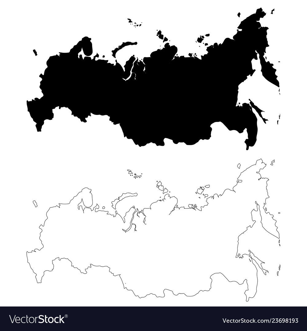 Map russia isolated black Royalty Free Vector Image