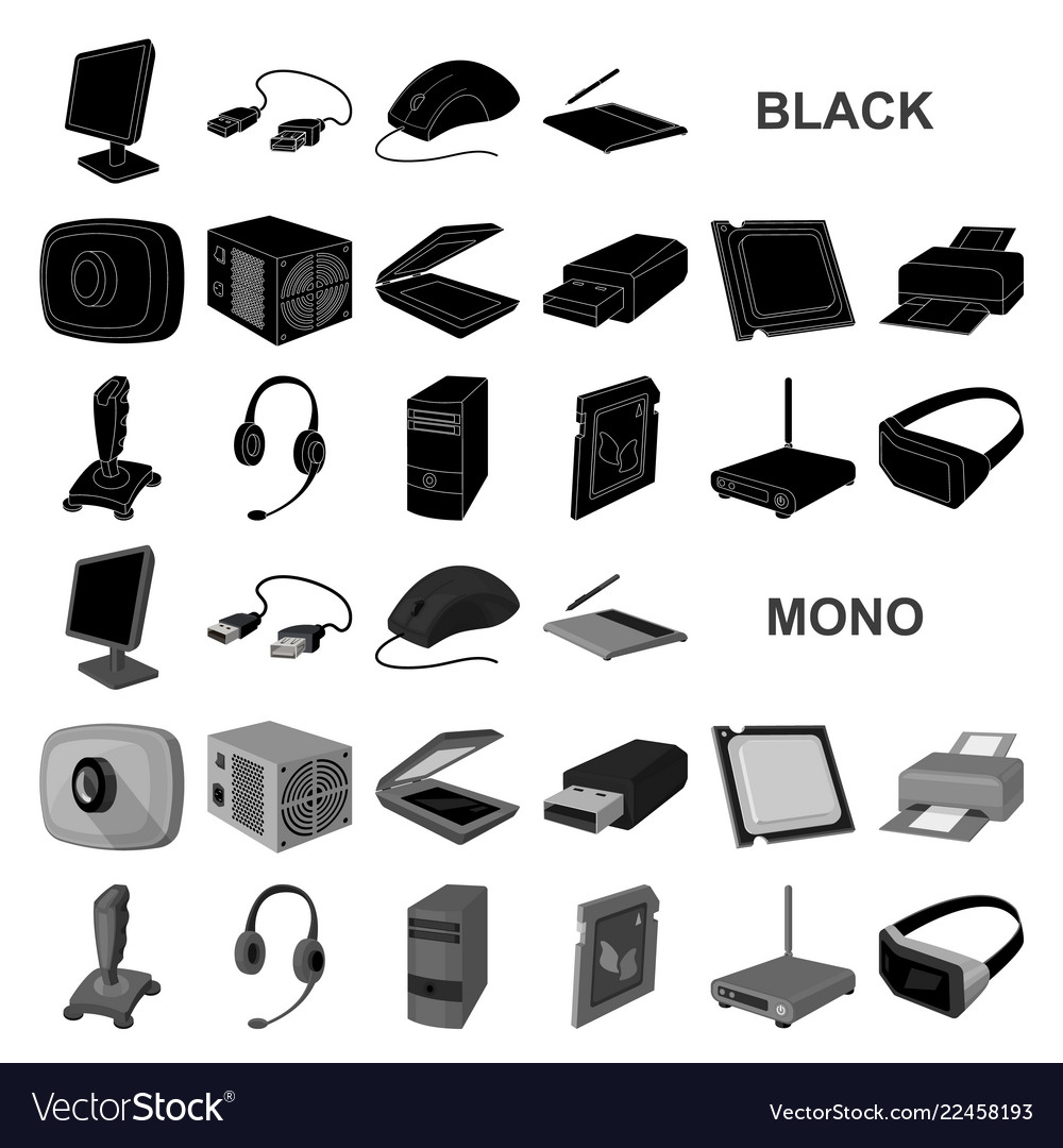 Personal computer black icons in set collection vector image Personal computer black icons in set collection