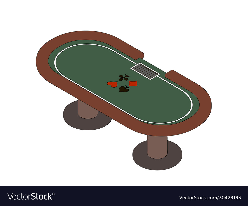 Poker table isolated on white background 3d