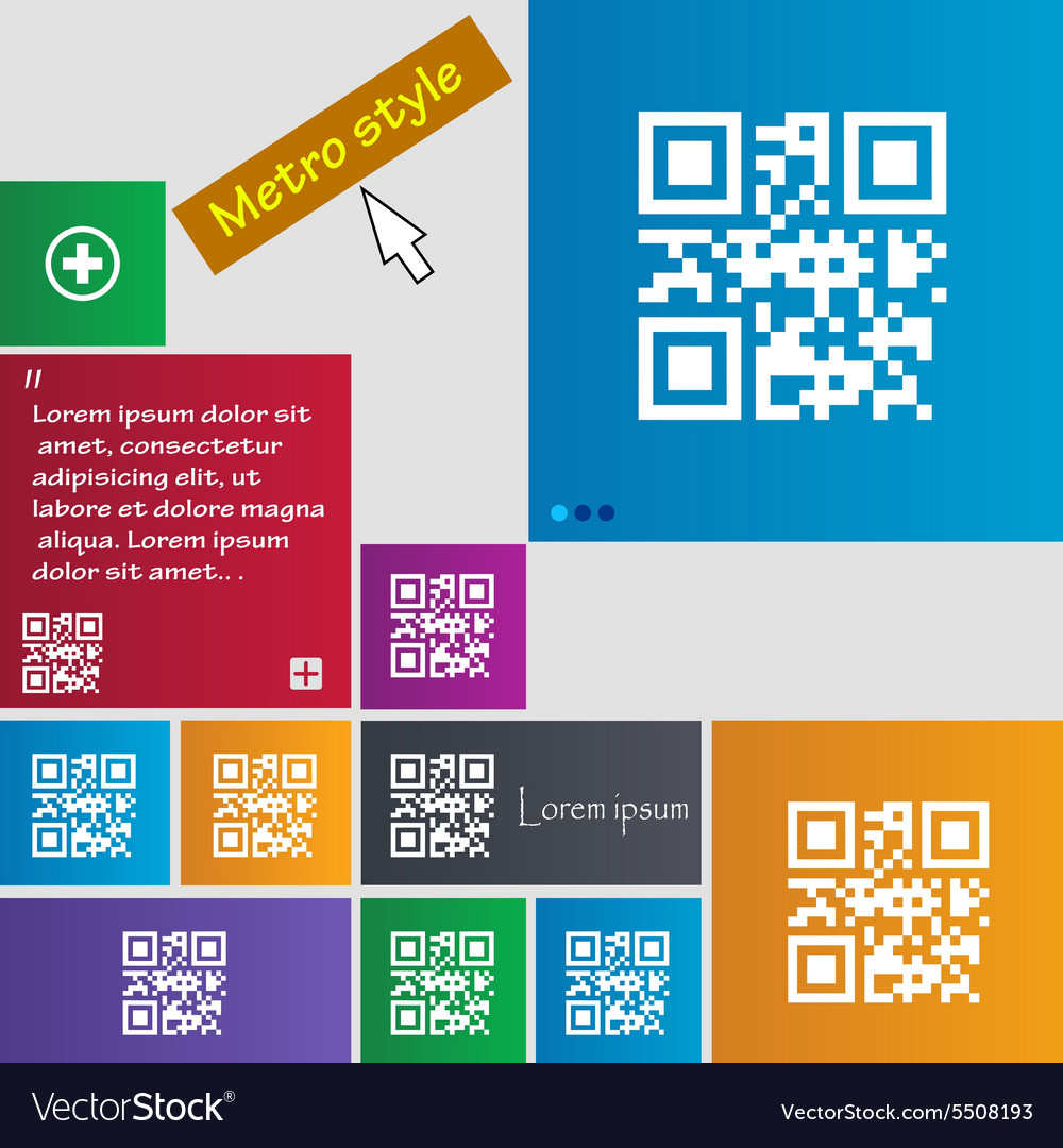 Qr code icon sign buttons modern interface website