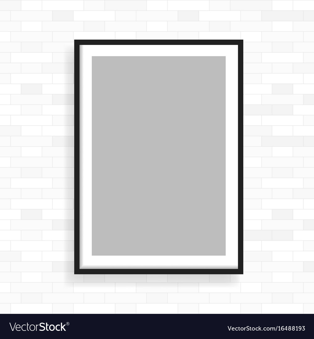 Realistic frame on light grunge brick wall Vector Image