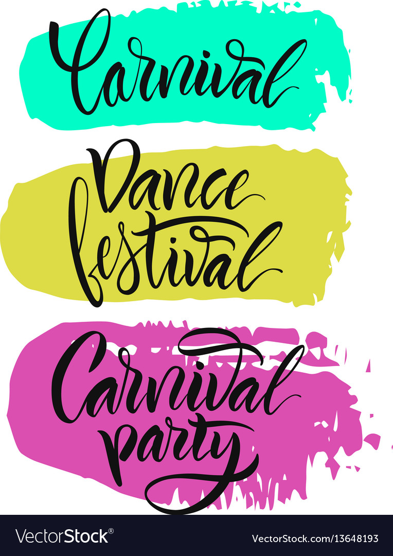 Script logo carnivaldance festivalcarnival party Vector Image