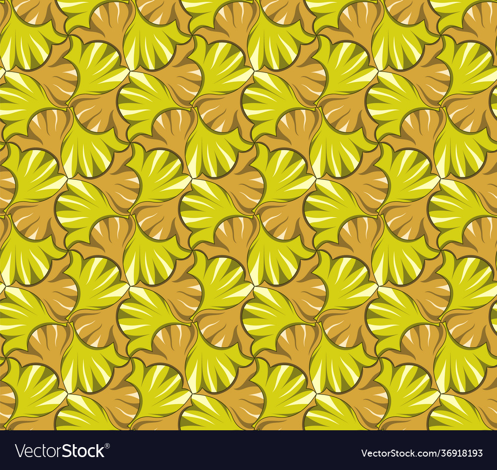 Seamless pattern with abstract leaves tessellatio