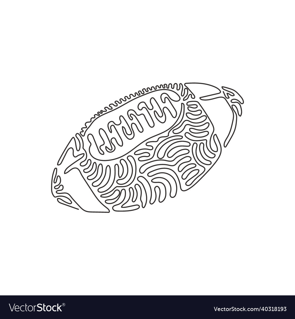 Single one line drawing leather american football