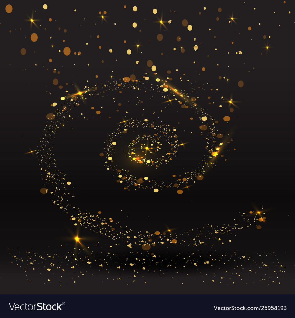 Spiral involute golden dust curl with bokeh