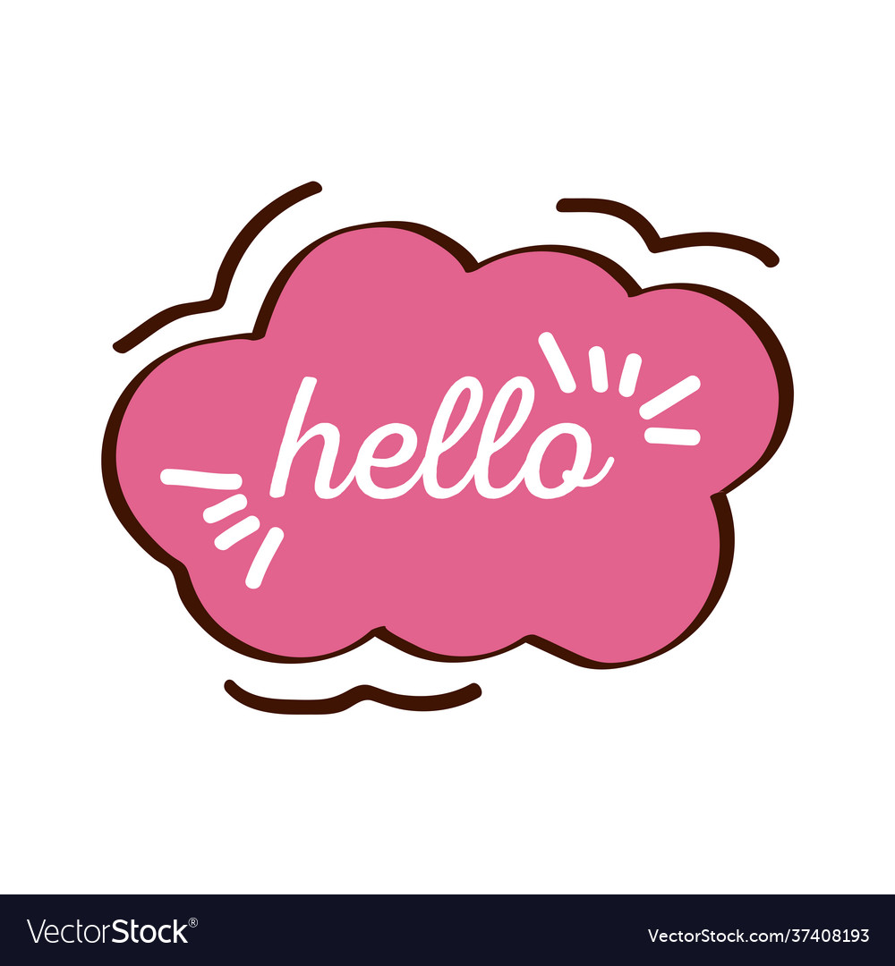 Text balloon hello Royalty Free Vector Image - VectorStock