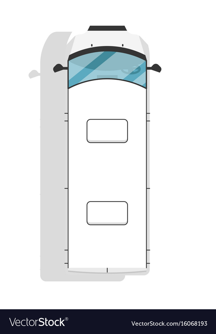 Top view modern minivan isolated icon Royalty Free Vector