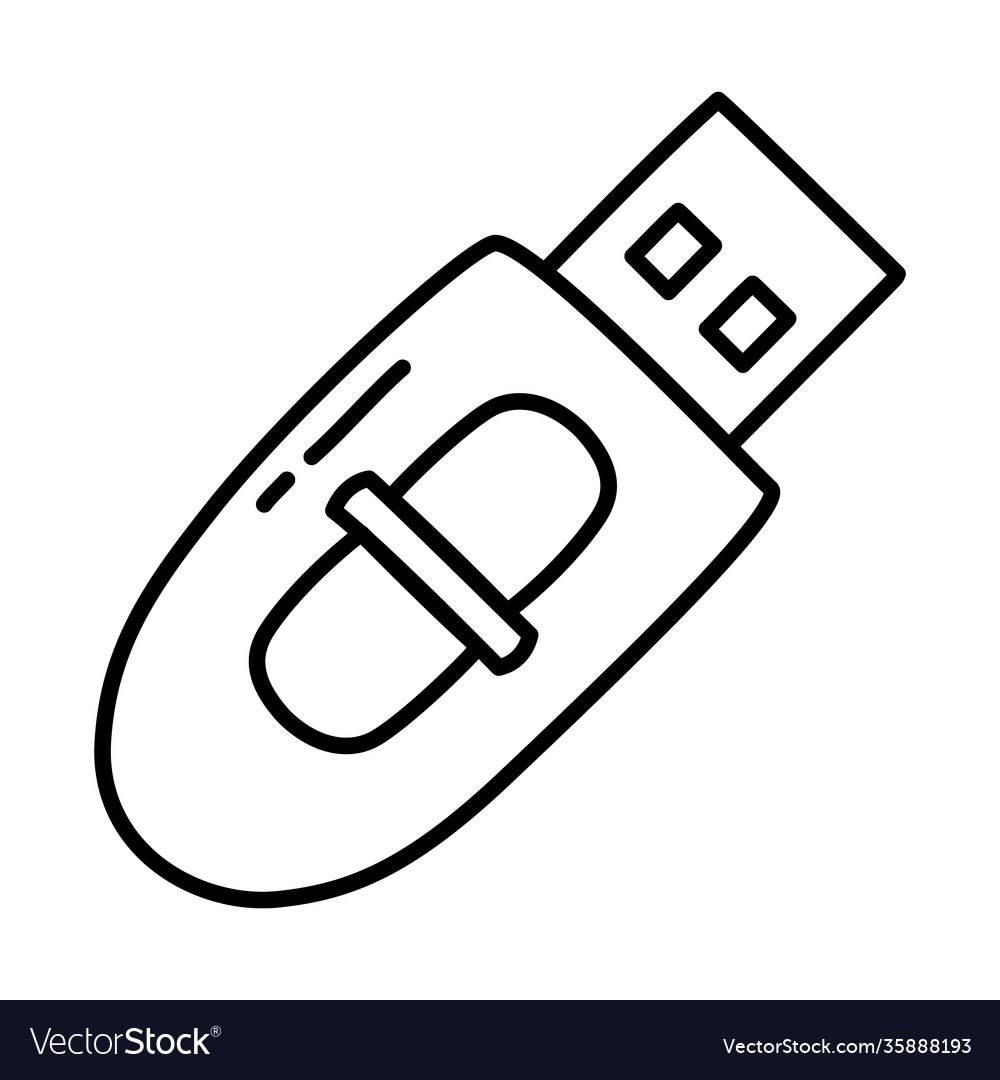 Usb icon doodle line style