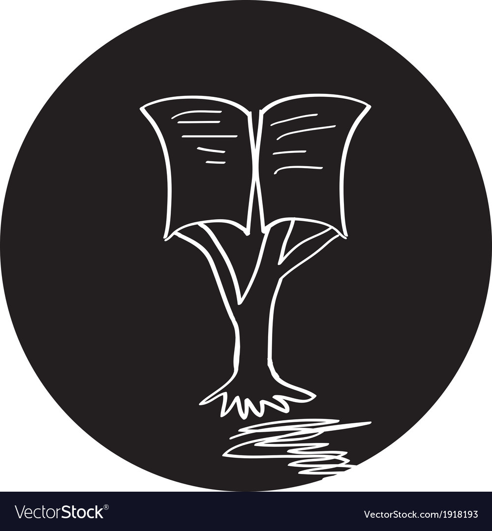 vintage education open book tree royalty free vector image