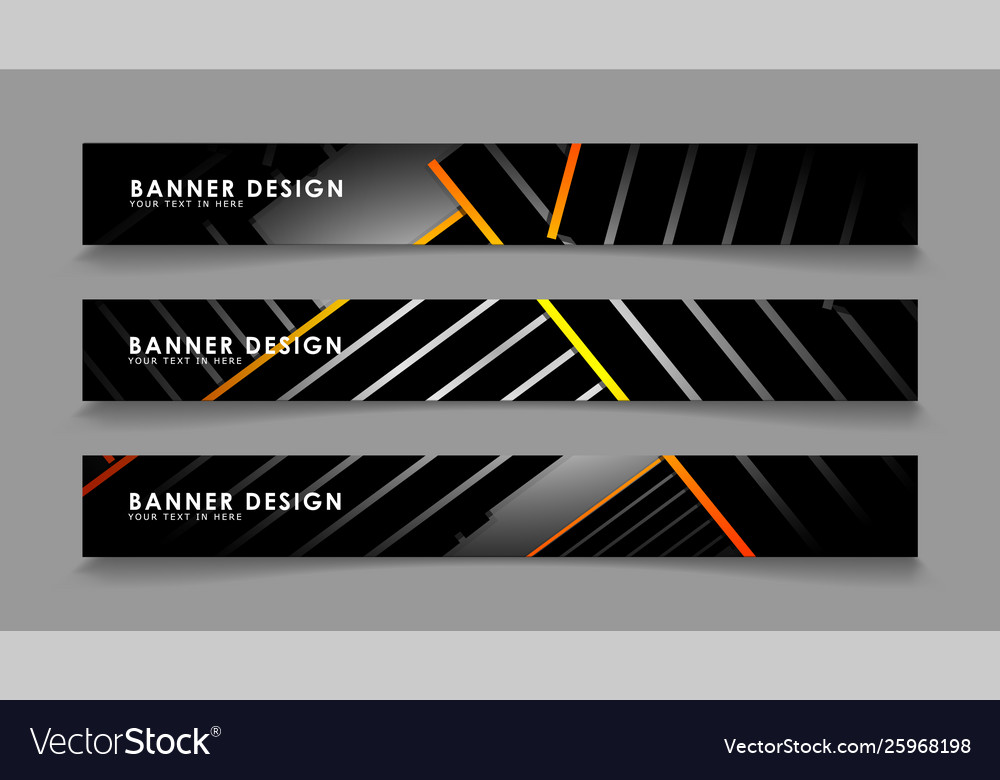 Abstract banner design with color gradient line