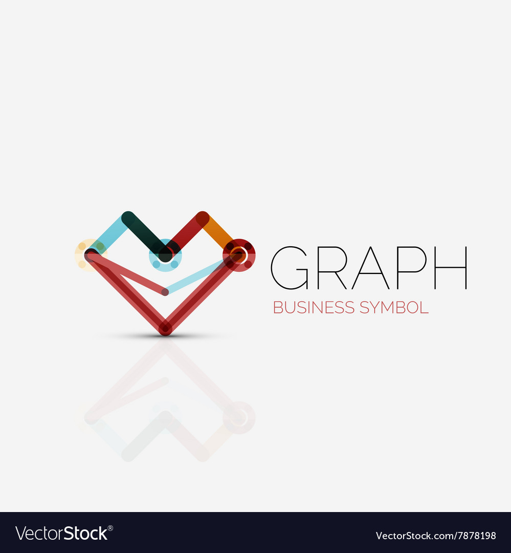 Abstract logo idea linear chart or graph
