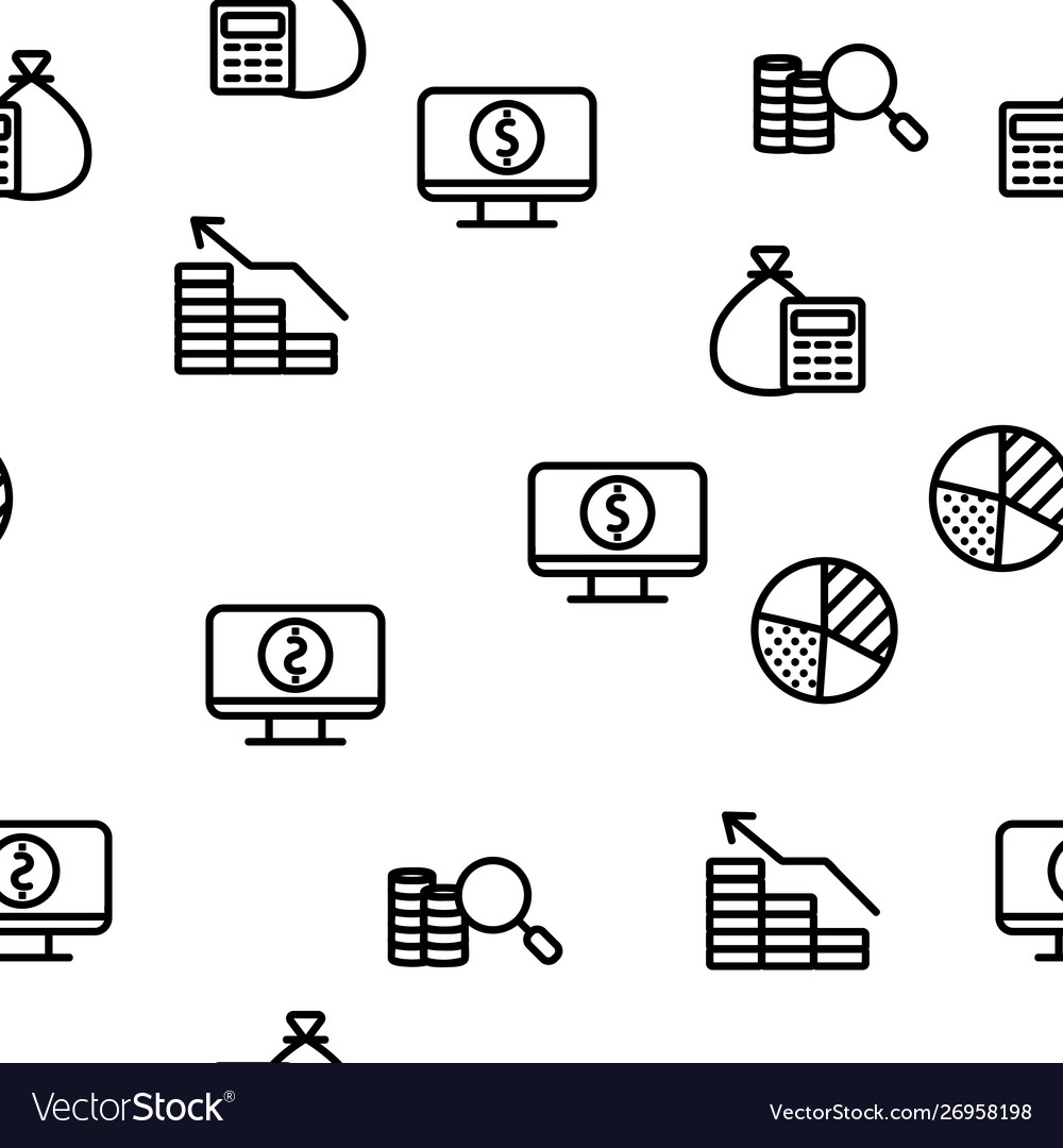Accounting elements seamless pattern vector image Accounting elements seamless pattern