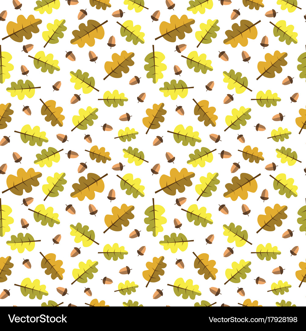 Autumn seamless pattern background yellow leaves Vector Image