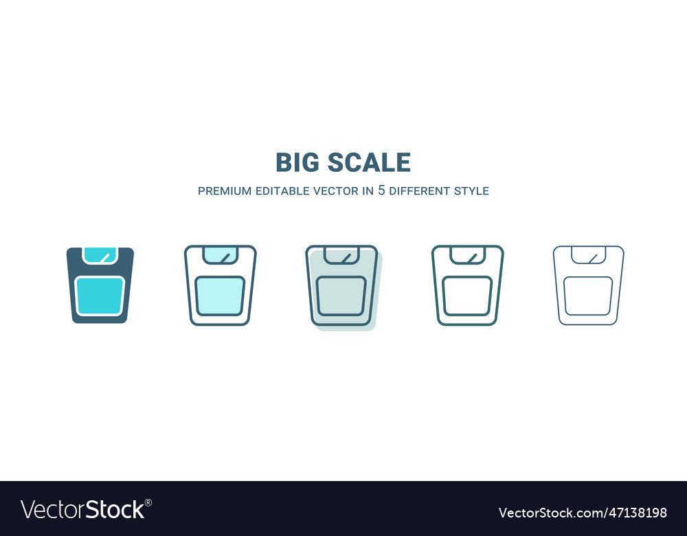 Big scale icon in 5 different style outline vector image Big scale icon in 5 different style outline
