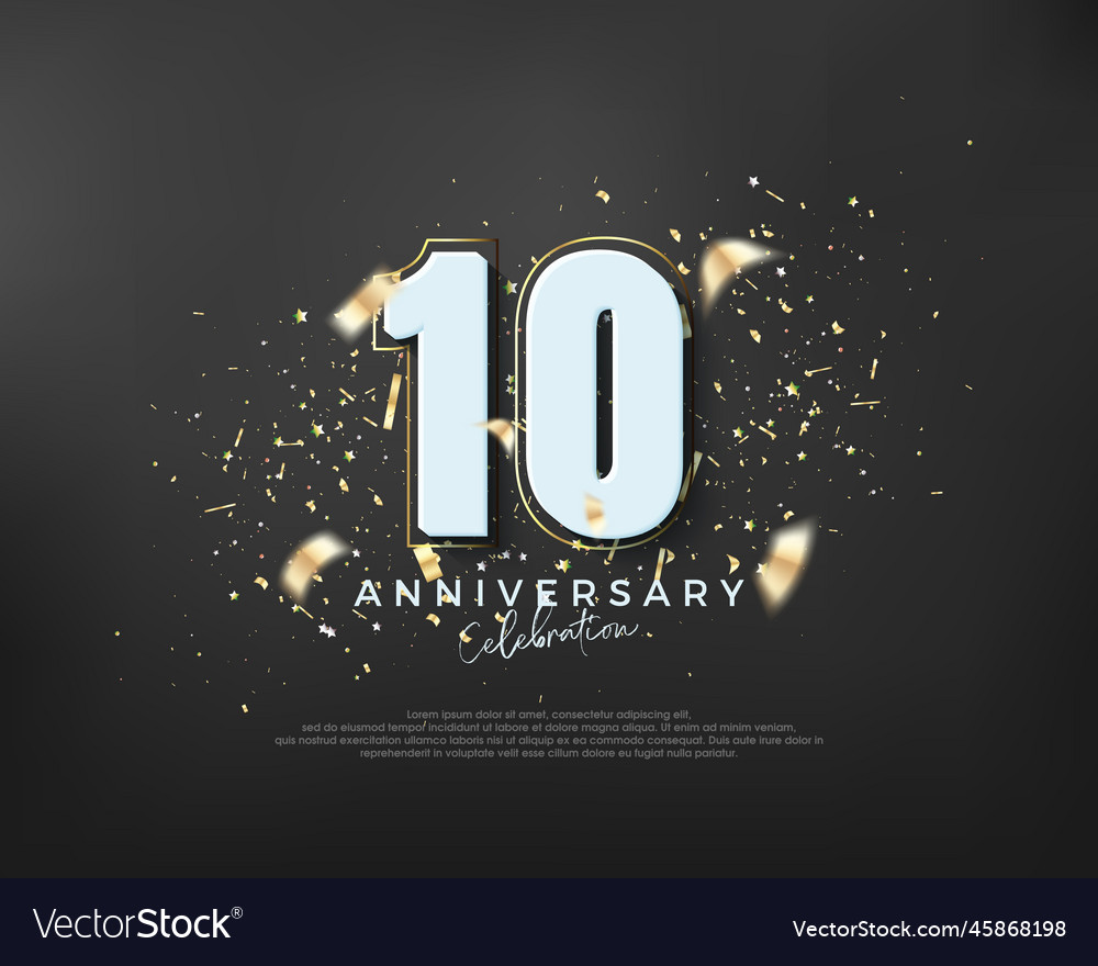 Bold number 10th premium design Royalty Free Vector Image