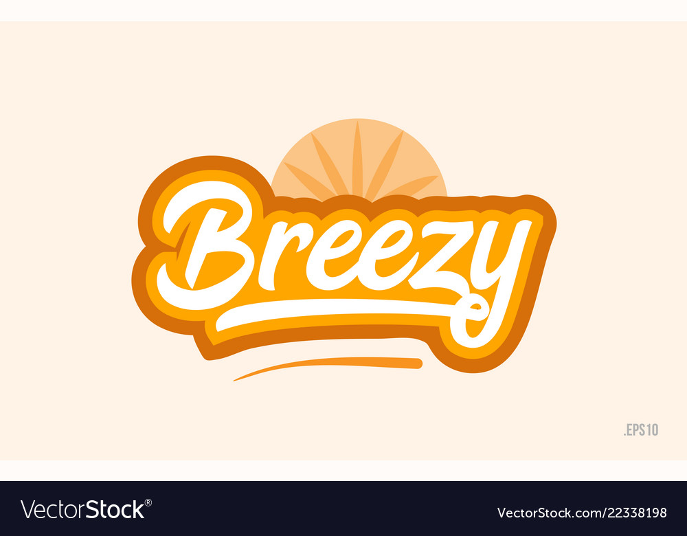 Breezy orange color word text logo icon Royalty Free Vector