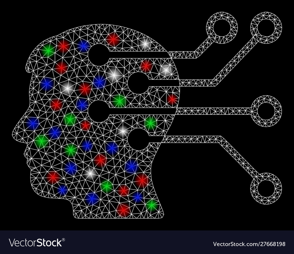 Bright mesh wire frame brain interface circuit