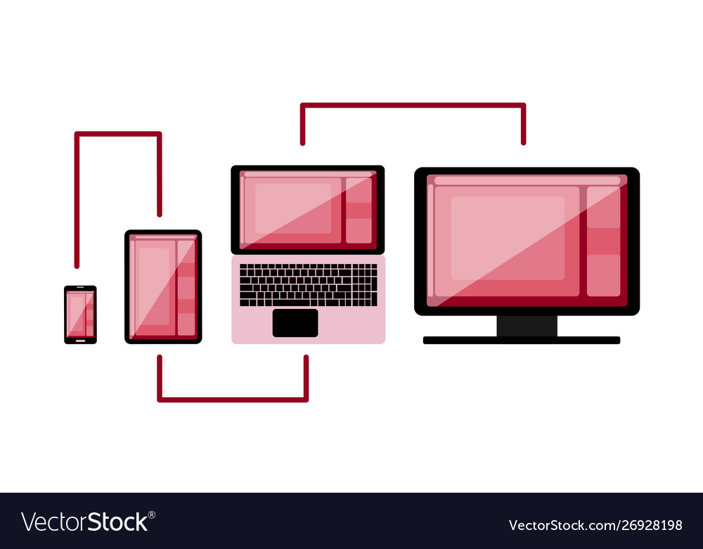Cross-platform web content devices - smartphone Vector Image Cross-platform web content devices - smartphone