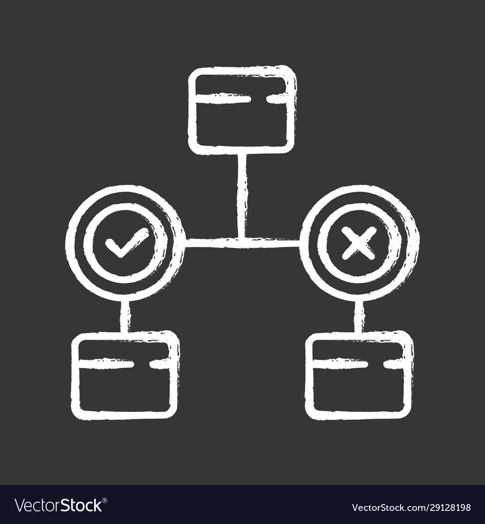 Decision diagram chalk icon block chart problem