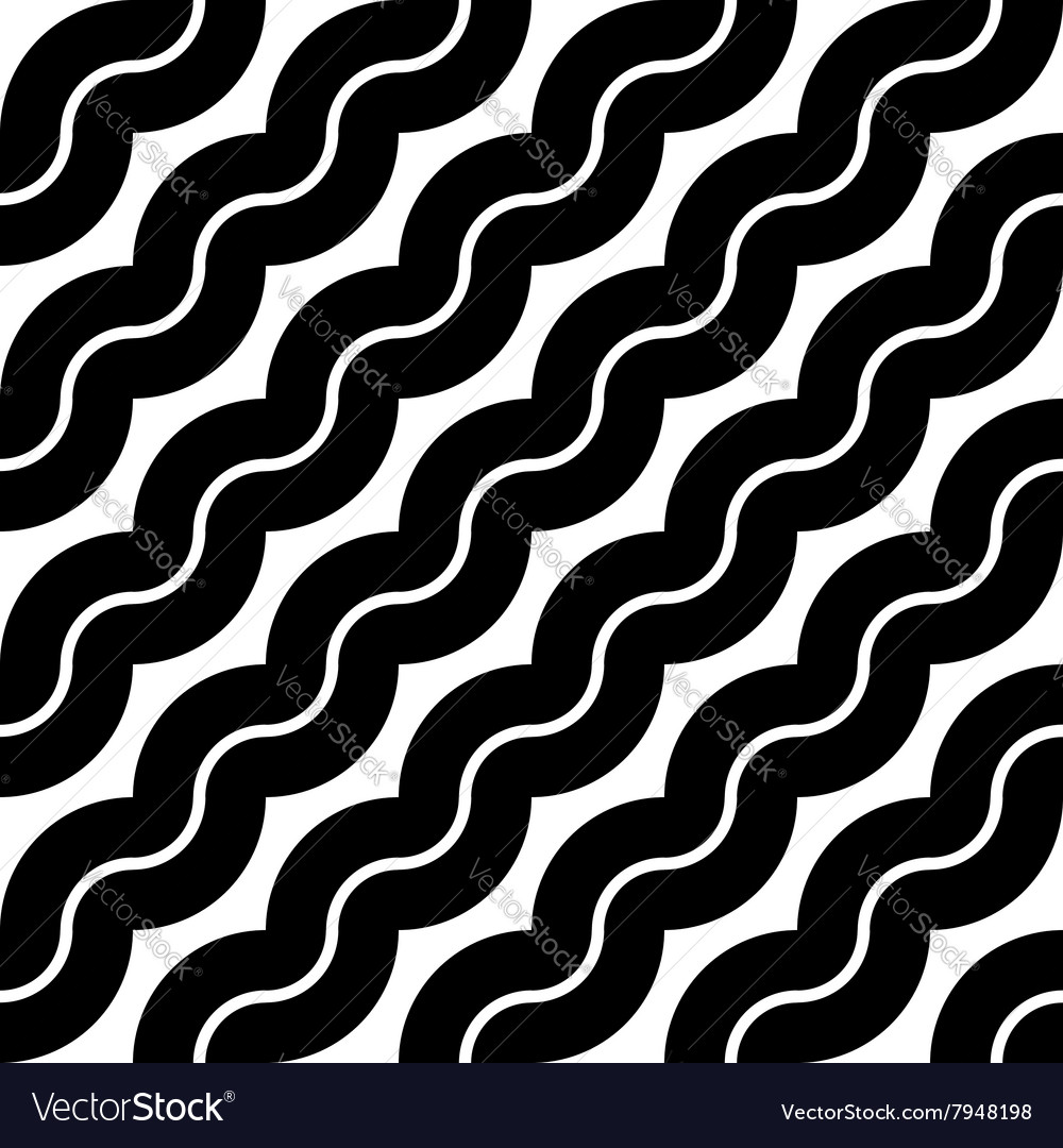 Design Seamless Monochrome Waving Pattern Vector Image