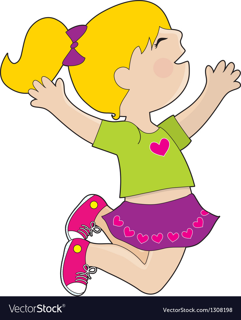 Girl jumping thm Royalty Free Vector Image - VectorStock