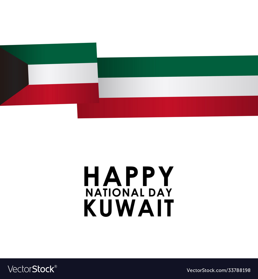 Happy kuwait national day celebration template Vector Image