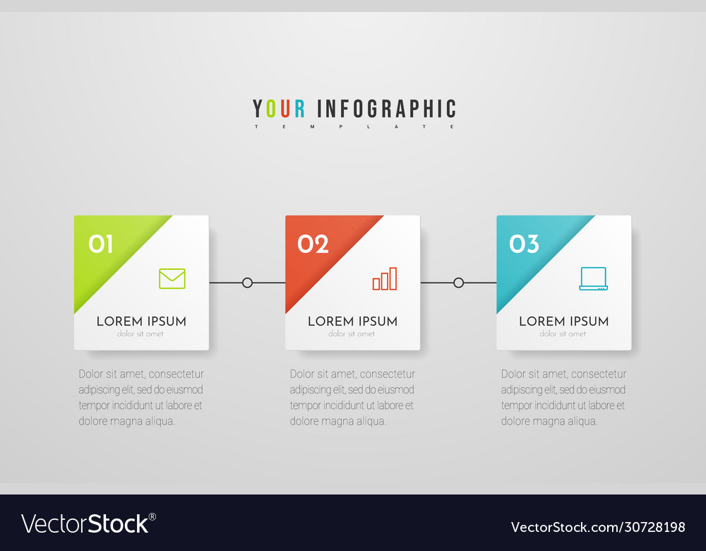 Infographic design with icons and 3 steps vector image Infographic design with icons and 3 steps