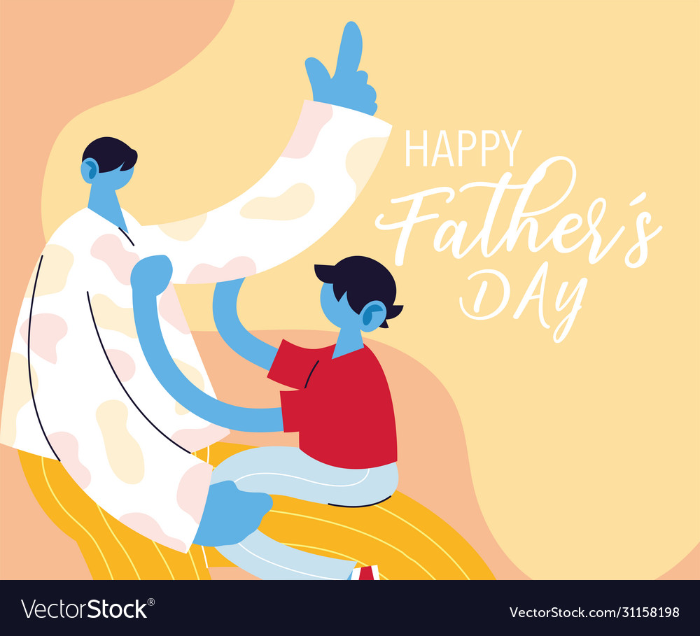 Man and son card happy father day