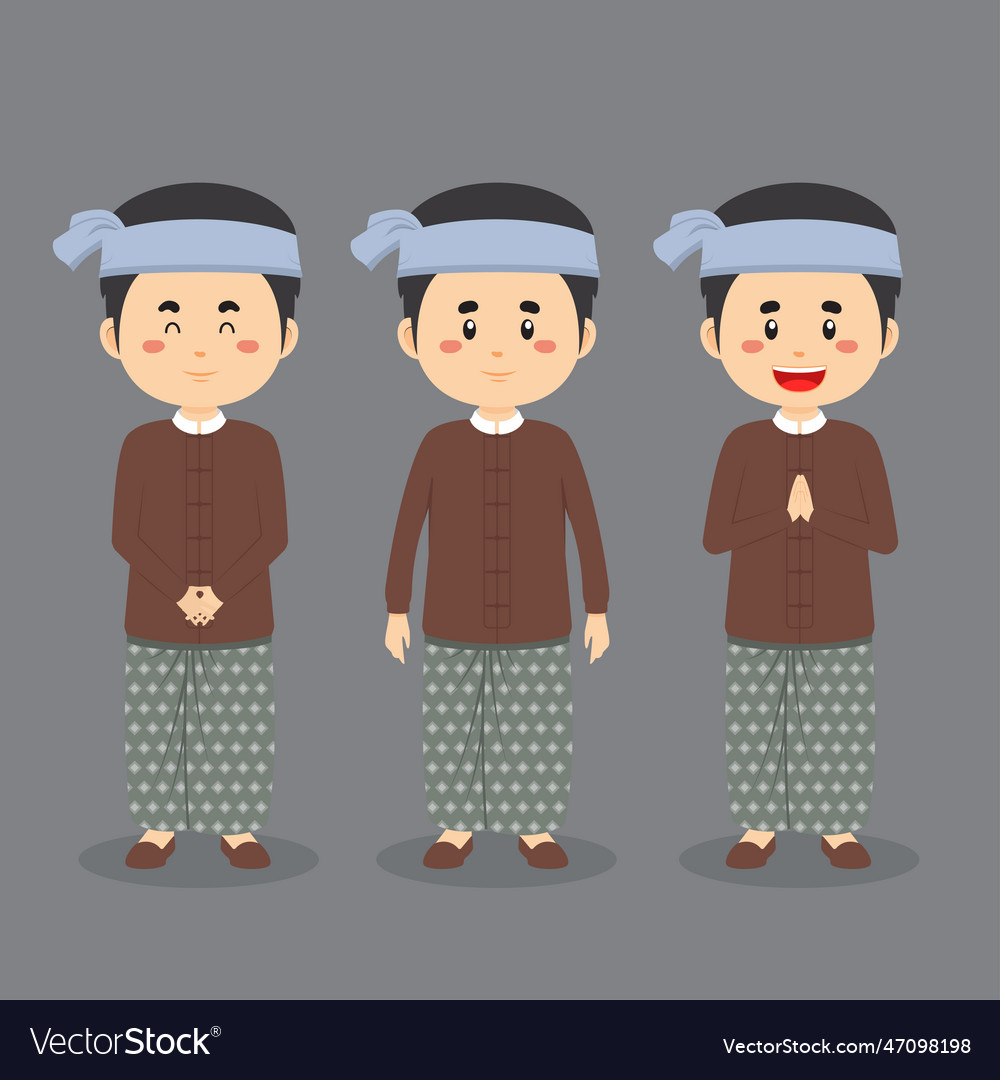 Myanmar character with various expression
