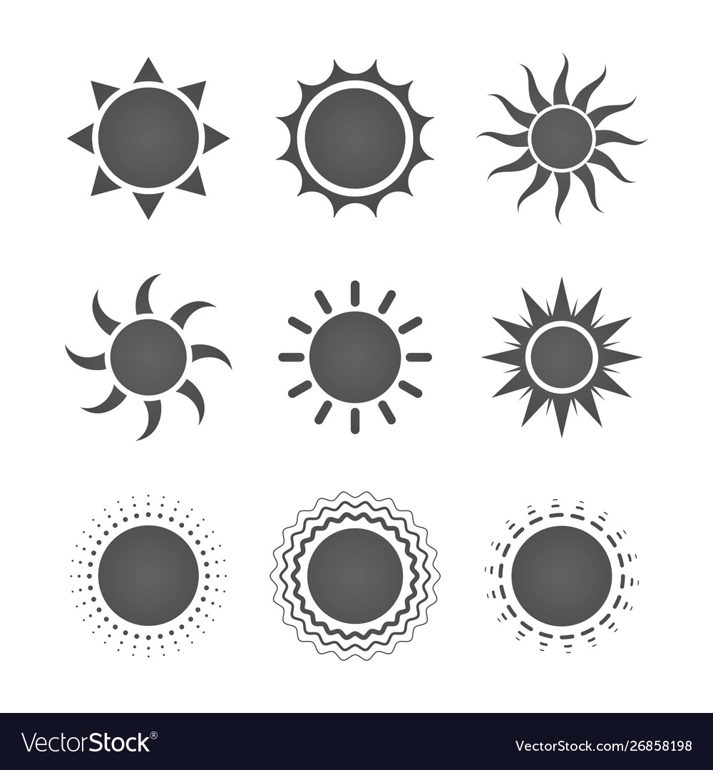 Nine Gray Sun Icons