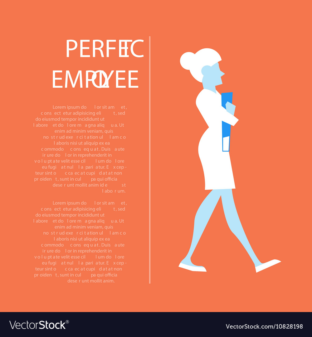 Perfect Employee Banner With Business Woman Vector Image