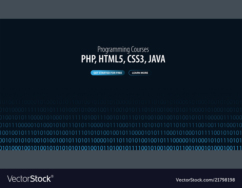 Programming courses website or mobile app landing