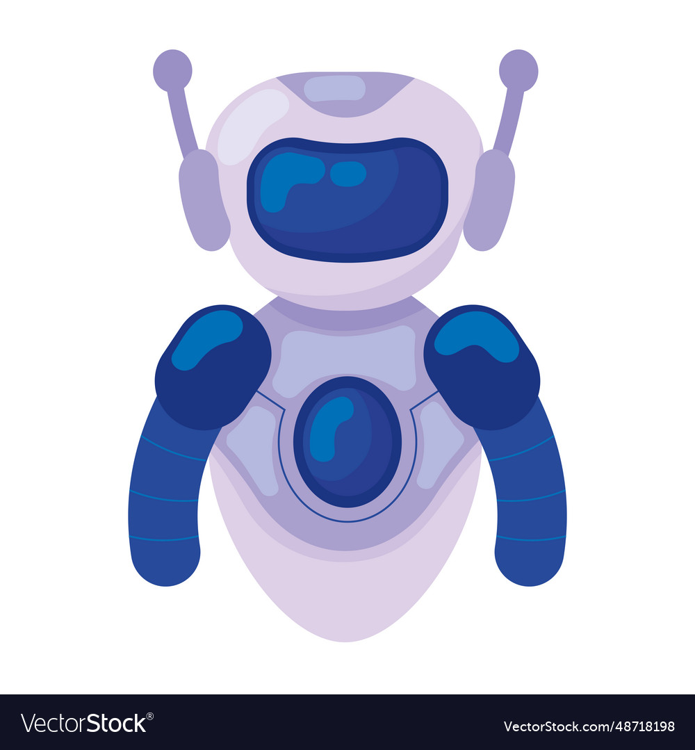 Robot ai technology front view