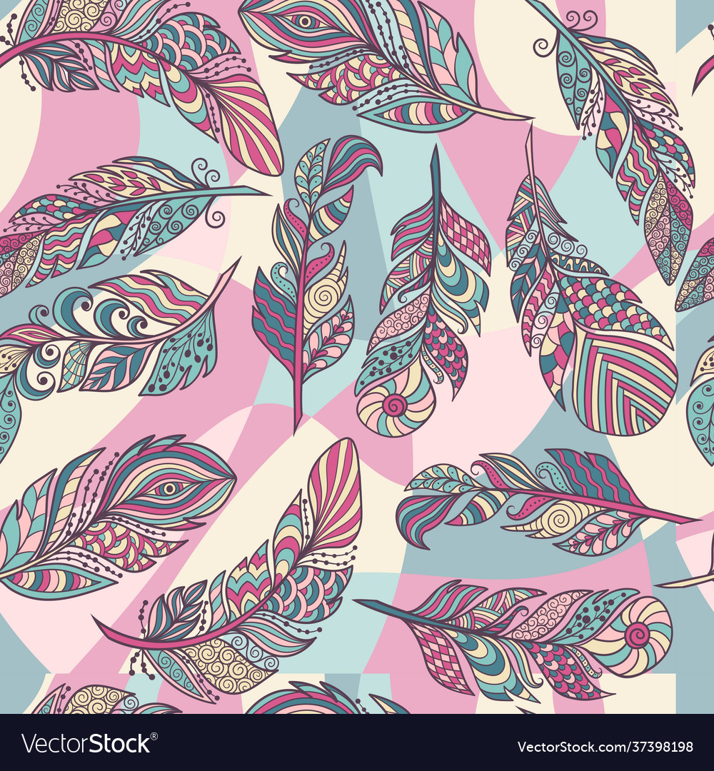 Seamless pattern with abstract zenart-style