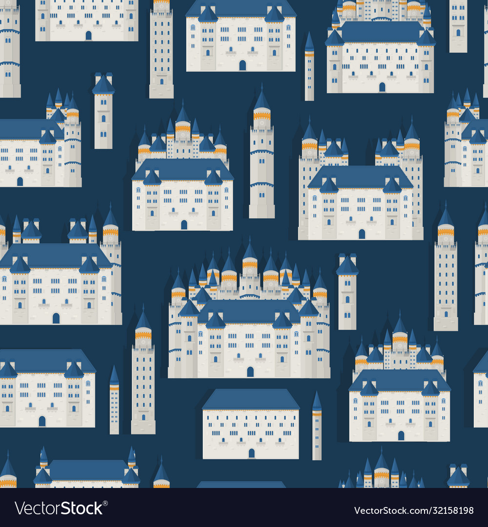 Seamless pattern with castles vector image Seamless pattern with castles