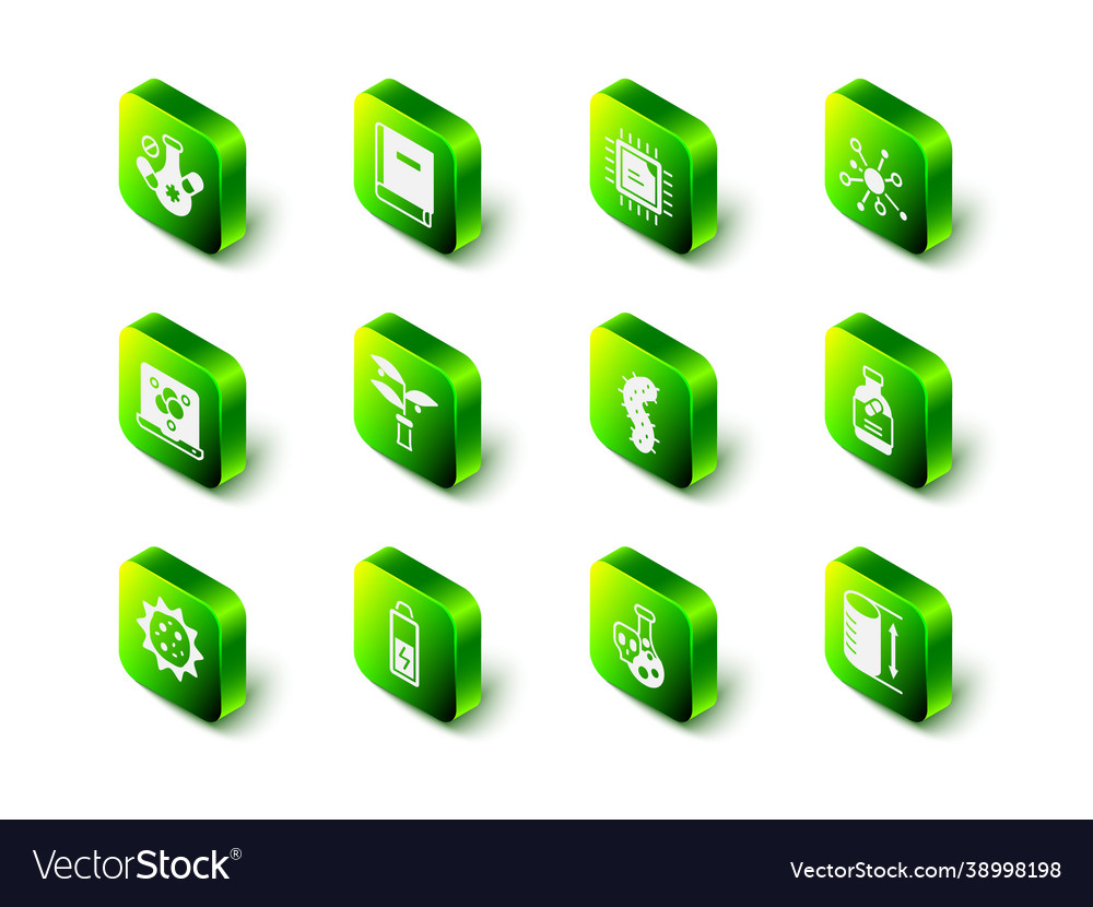 Set science book processor cpu molecule vector image Set science book processor cpu molecule