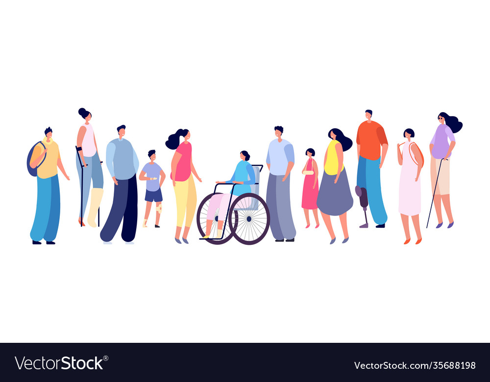 Special needs people disabled person Royalty Free Vector