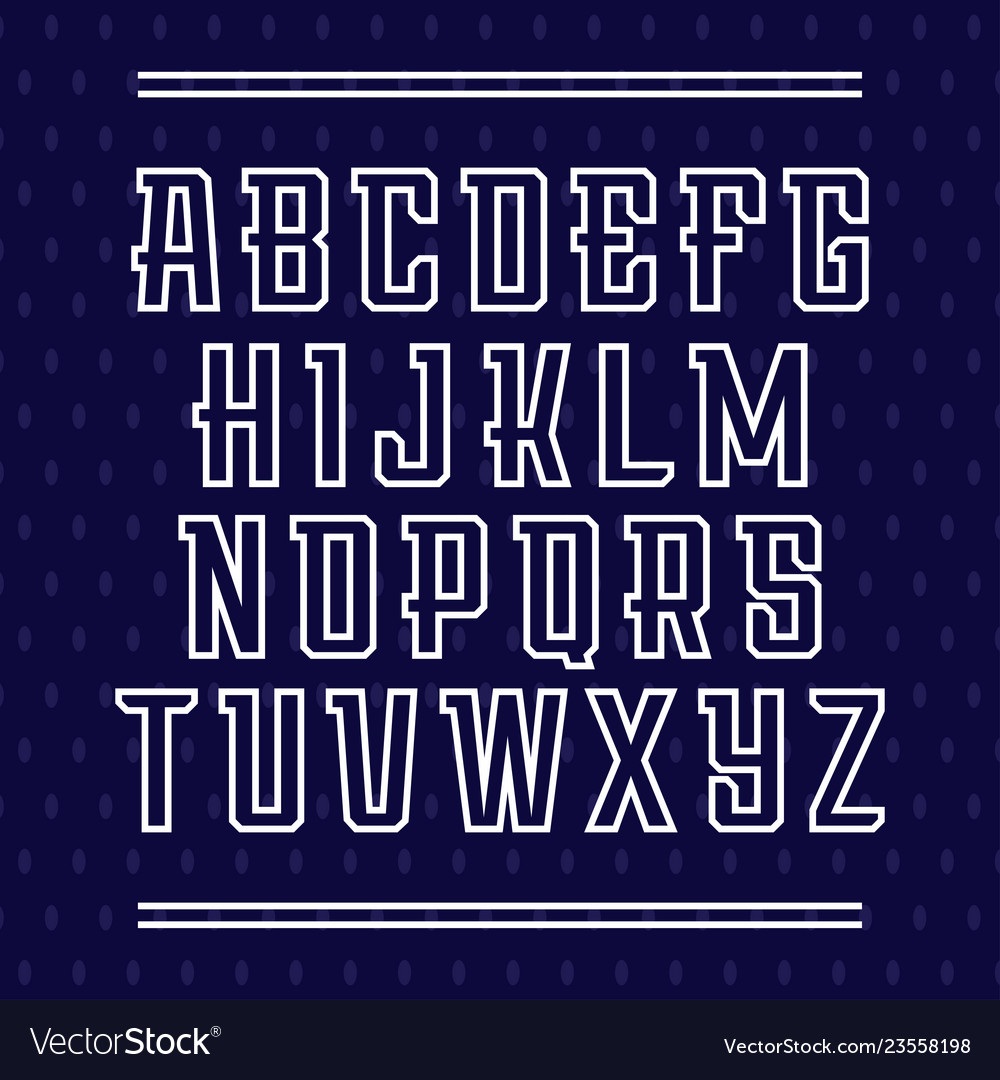 Sport Font Alphabet With Latin Letters Royalty Free Vector
