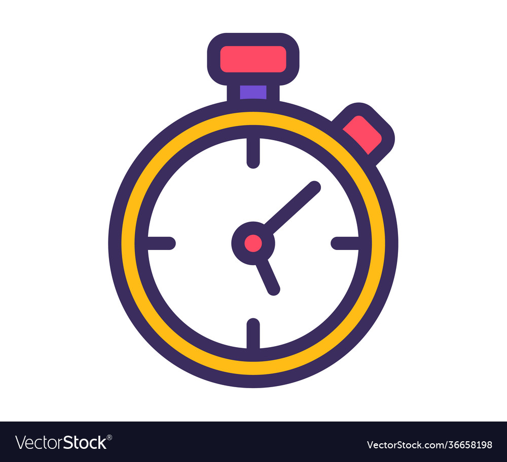 Stop watch timer counter single isolated icon vector image Stop watch timer counter single isolated icon