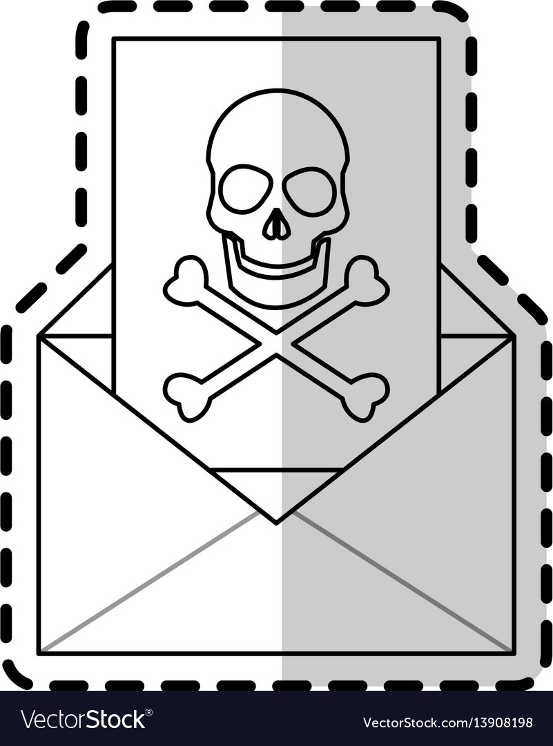Virus in message icon image vector image Virus in message icon image