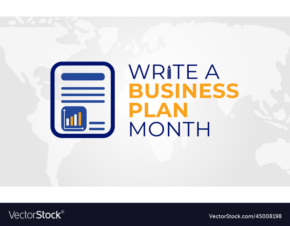 Write a business plan month background Royalty Free Vector