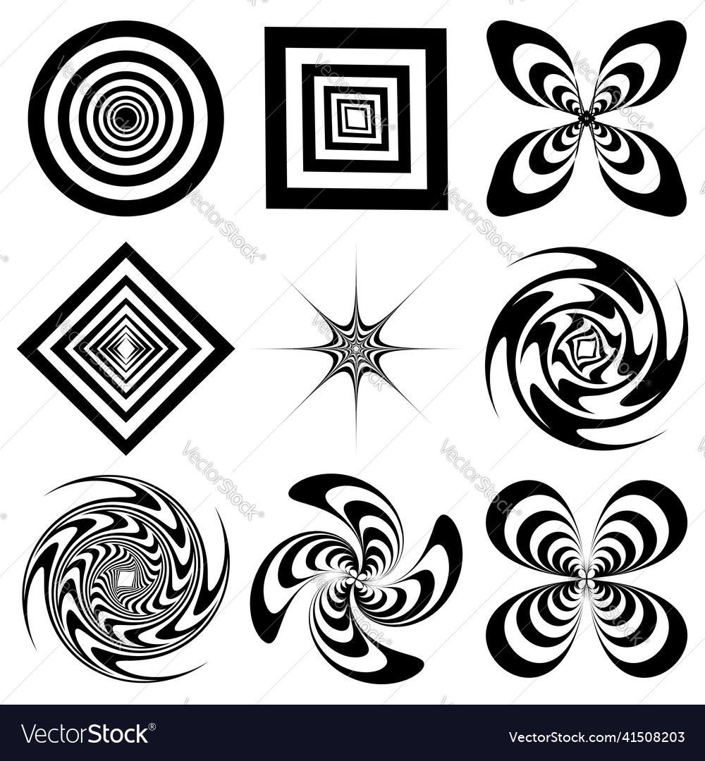 Abstract Op Art Visual Patterns
