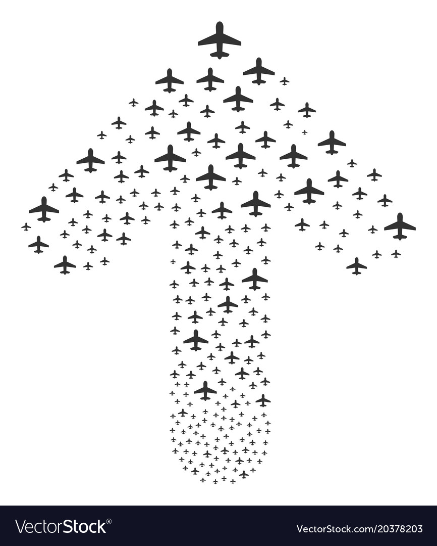 Ahead path arrow composition with airplane