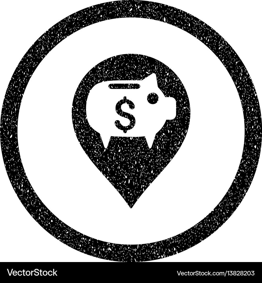 Bank pointer rounded icon rubber stamp Royalty Free Vector