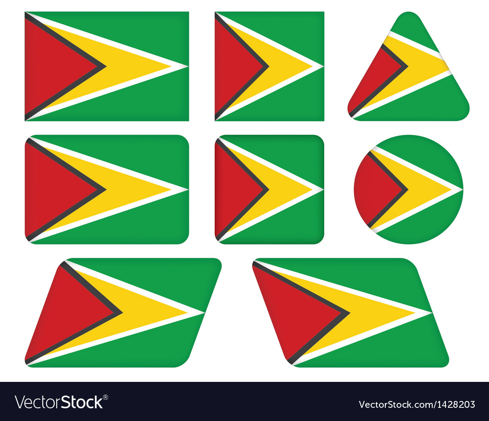 Buttons with flag of guyana