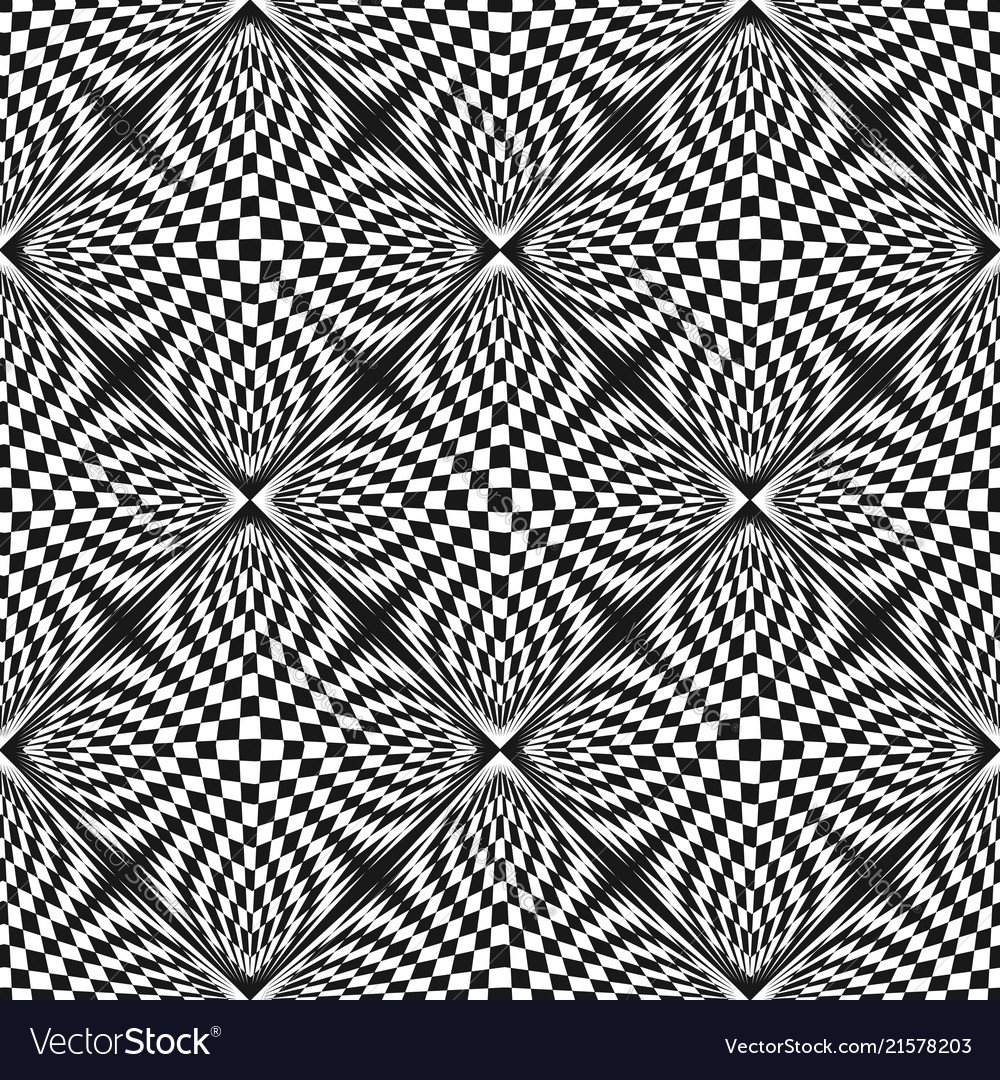 Checkered seamless pattern optical effect vector image Checkered seamless pattern optical effect